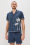 Men Gibson Shirt Navy White Palm | Rails Shirts