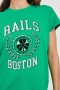 Women Boyfriend T-shirt Rails Boston Green | Rails Tops