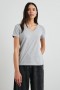 Women Classic V Neck T-shirt Heather Grey | Rails Tops