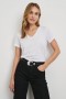 Women Classic V Neck T-shirt White | Rails Tops