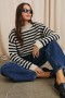 Women Corrine Sweater Oat Navy Stripes | Rails Sweaters