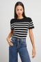 Women Cotton Cashmere T-shirt Parisian Stripe | Rails Tops