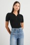 Women Court Polo Shirt Black | Rails Tops