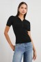 Women Court Polo Shirt Black | Rails Tops
