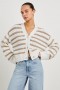 Women Geneva Cardigan Ivory Oat Stripe | Rails Sweaters