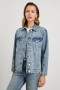Women Grove Boyfriend Trucker Jacket Embossed Indigo | Rails Jackets & Coats