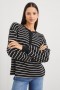 Women Joan Sweatshirt Black Ivory Stripe | Rails Sweaters