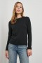 Women Long Sleeve Crew Neck T-shirt Black | Rails Tops