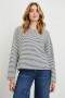 Women Macy Top Ivory Navy Micro Stripe | Rails Tops