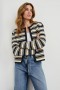 Women Nelly Cardigan Navy Oat Stripe | Rails Sweaters