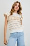 Women Penelope Top Ivory Oat Crochet Stripe | Rails Sweaters