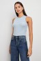 Women The Racer Tank Chambray Blue Stripe | Rails Tops