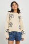 Women Zoey Sweater Ivory Navy Stitched Daisies | Rails Sweaters