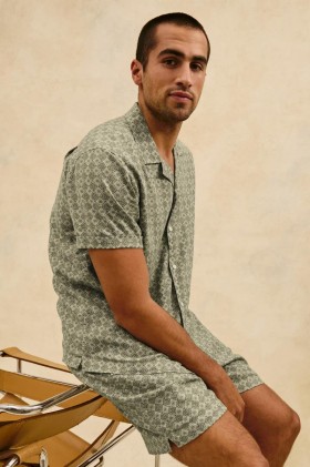 Men Atlas Shirt Diamond Oat Olive | Rails Shirts