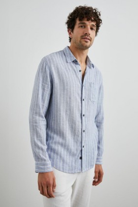 Men Connor Shirt Denim White Pinstripe | Rails Shirts