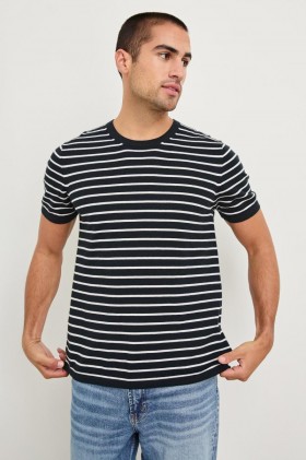 Men Mason Cotton Cashmere T-shirt Nautical Navy Stripe | Rails T-Shirts & Polos