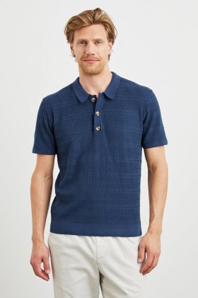 Men Nathan Polo Shirt Peterson Blue | Rails T-Shirts & Polos