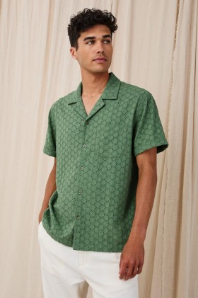 Men Tyler Shirt Green Dots | Rails Shirts