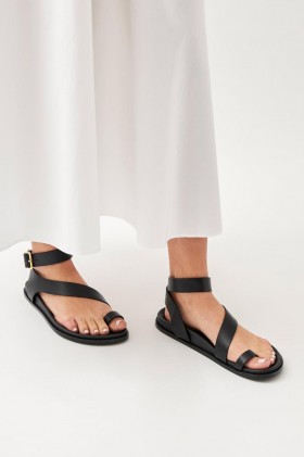 Women Alohas Myles Sandal Black Leather | Rails