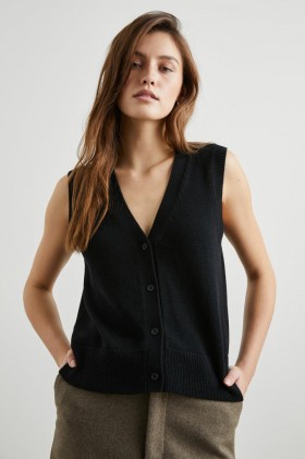Women Annika Vest Jet Black | Rails Sweaters