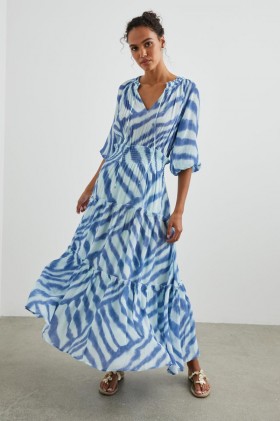 Women Caterine Dress Blue Watercolor Stripes | Rails Dresses & Rompers