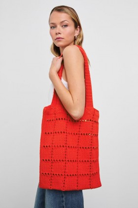 Women Crochet Tote Cherry | Rails