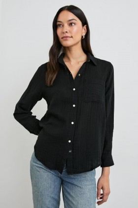 Women Ellis Shirt Black | Rails Tops