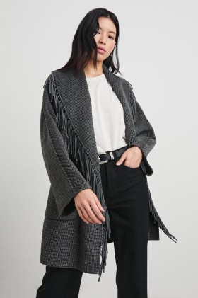 Women Hugo Coat Charcoal Check | Rails Jackets & Coats