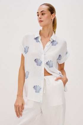 Women Jamie Shirt Blue Seashells | Rails Tops