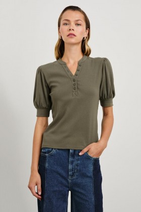 Women Jewel Top Washed Olive | Rails Tops