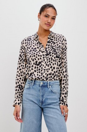Women Josephine Shirt Taupe Spotted | Rails Tops