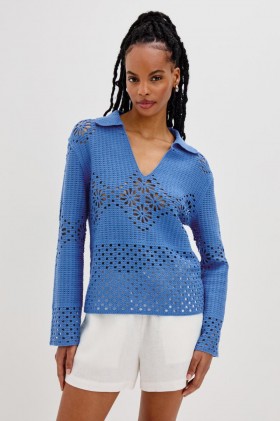 Women Louiza Top French Blue | Rails Sweaters