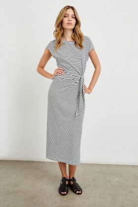 Women Selah Dress Ivory Navy Micro Stripe | Rails Dresses & Rompers