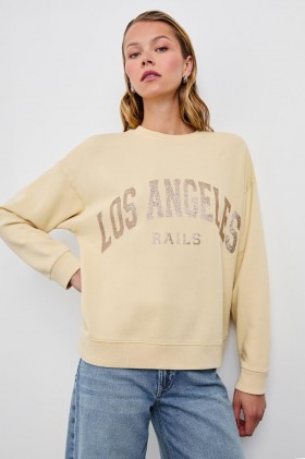 Women The Varsity Sweatshirt Los Angeles Gold Glitter | Rails Sweaters