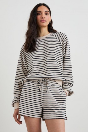 Women Theron Sweatshirt Sailor Stripe Terry Towel | Rails Sweaters