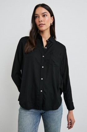 Women Wren Shirt Black | Rails Tops