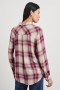  Camisa feminina Hunter, cor ameixa desbotada e marfim | Rails Tops