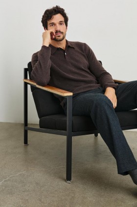  Suéter masculino Herrington marrom mesclado espinha de peixe | Rails Sweaters