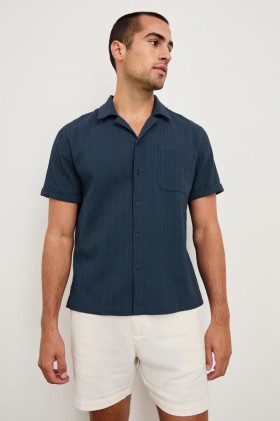  Camisa masculina Ohana azul-marinho | Camisas Rails