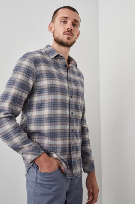  Camisa masculina Sussex na cor Arrowroot Flint Melange | Rails Shirts