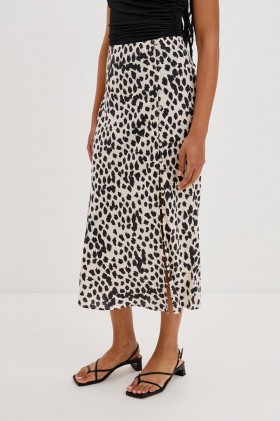  Saia Hepburn feminina bege com estampa de bolinhas | Rails Skirts