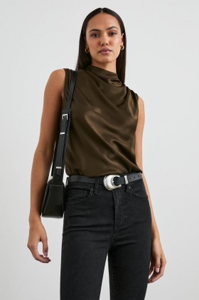  Blusa feminina Kaleen na cor musgo escuro | Tops Rails