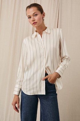  Camisa feminina Saige com listras Brixton | Rails Tops