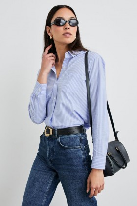  Camisa feminina Stina Oxford com listras brancas | Rails Tops