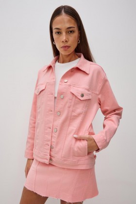  Női Grove Boyfriend Trucker Kabát Bubble Gum | Rails Kabátok és Dzsekik