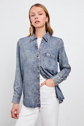  Camicia Atticus da donna blu medio | Rails Tops