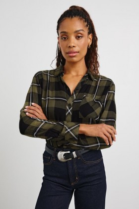  Camicia da donna Hunter nera, oliva e avorio | Rails Tops
