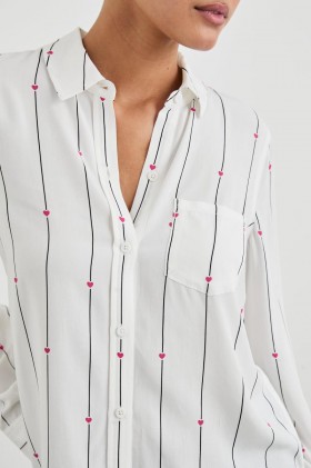  Camicia da donna Kathryn con cuori a righe | Rails Tops
