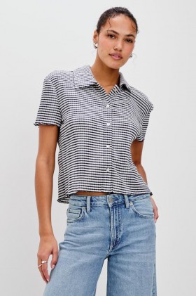  Camicia da donna Limon a quadretti blu navy | Rails Tops