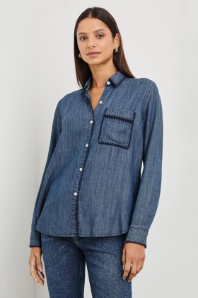  Camicia Saya da donna lavaggio vintage scuro | Rails Tops